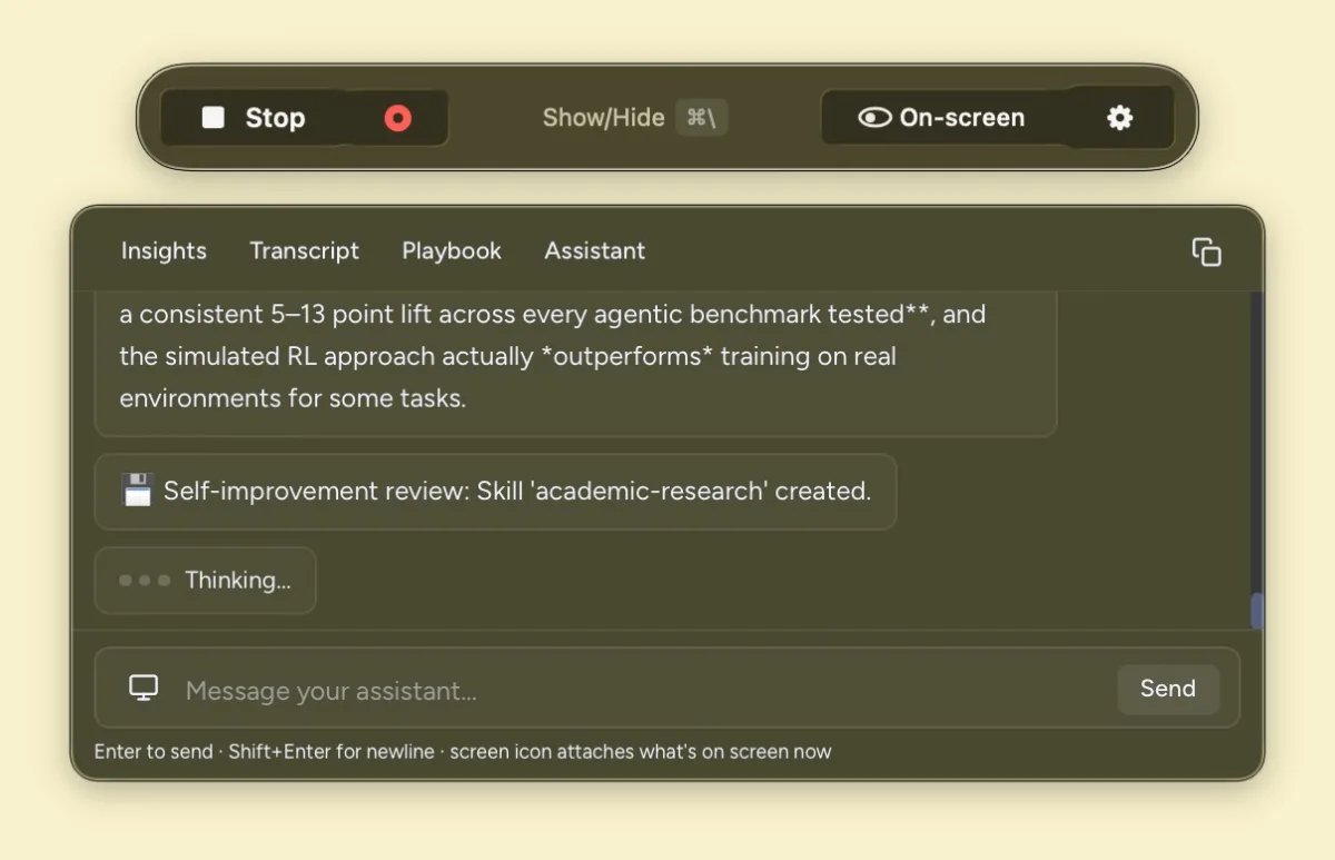 StageWhisper assistant chat answering a question mid-call without leaving the conversation